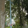Polkowo - Wysoki tradycyjny krzyż drewniany przy wjeździe do wioski