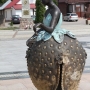 Korycin - Rzeźba Księżniczki Truskawki na Odnowionym Rynku