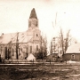 Zima 1944 r. — kościół zniszczony w czasie wojny. Zdjęcie pochodzi z portalu Urzędu Miejskiego w Knyszynie.